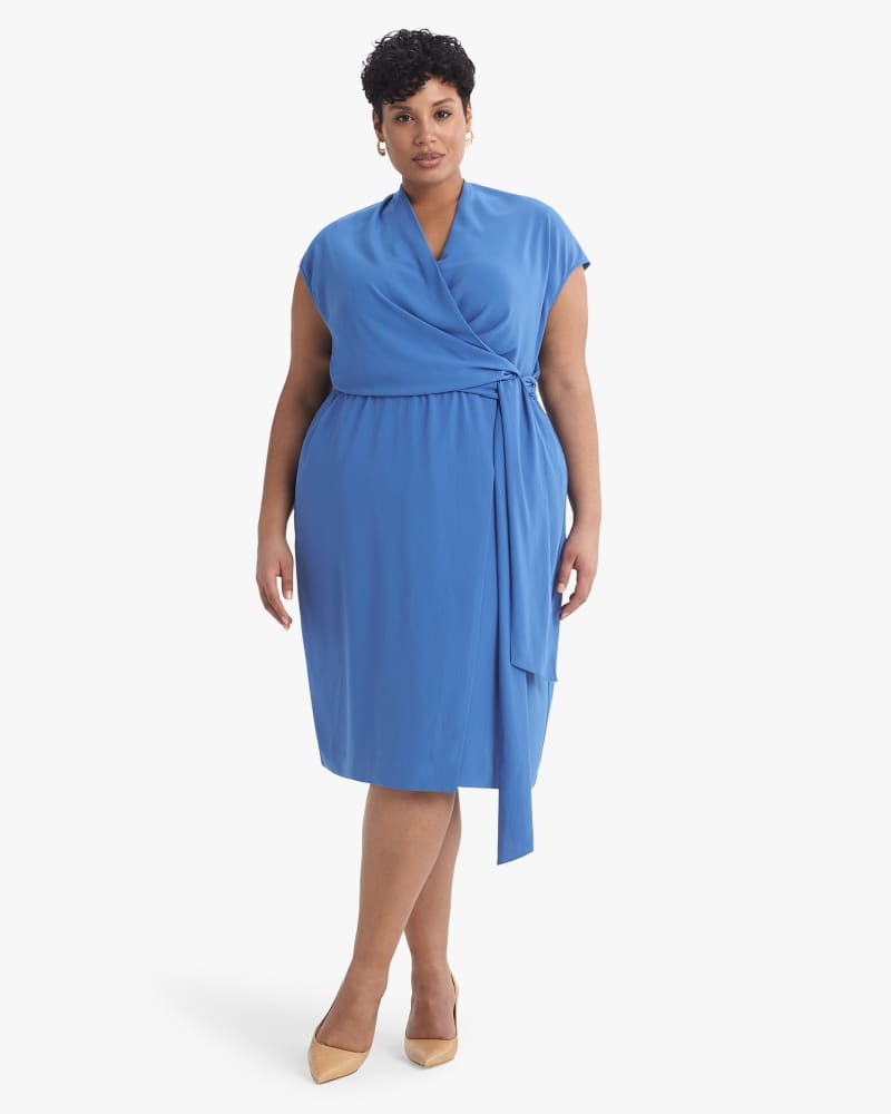 Plus size model wearing Hailey Wrap Dress by M.M.LaFleur | Dia&Co | dia_product_style_image_id:160632
